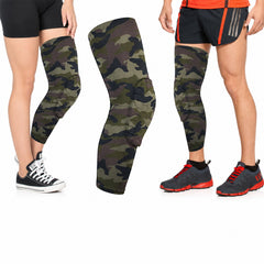 Padded Knee Compression Leg Sleeve, Stretch Sports Support, Medium to XL