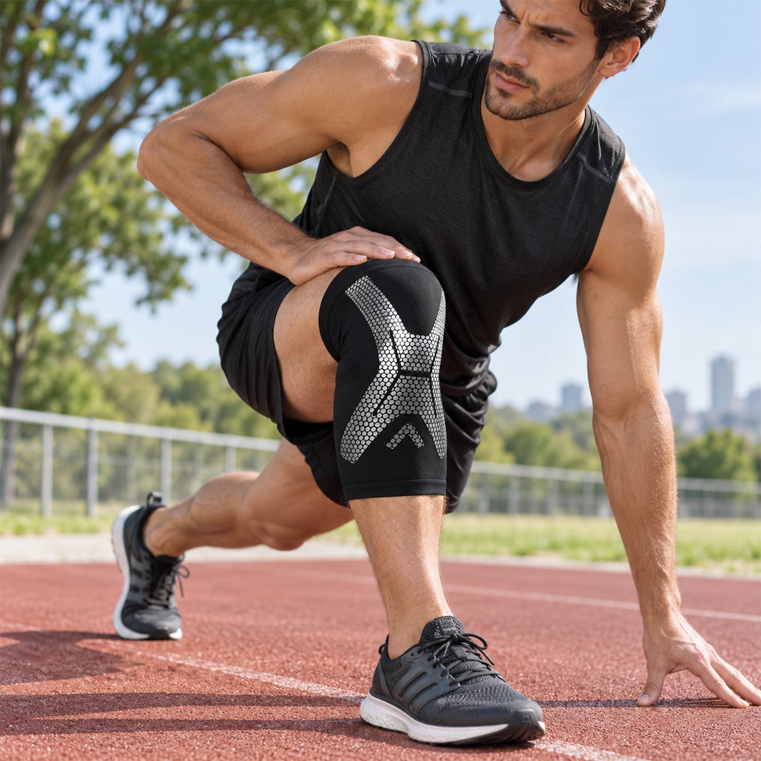 Knee Compression Sleeve, Pull-On Stretch Knee Support Brace for Everyday Movement