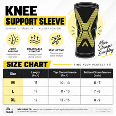 Knee Compression Sleeve, Pull-On Stretch Knee Support Brace for Everyday Movement