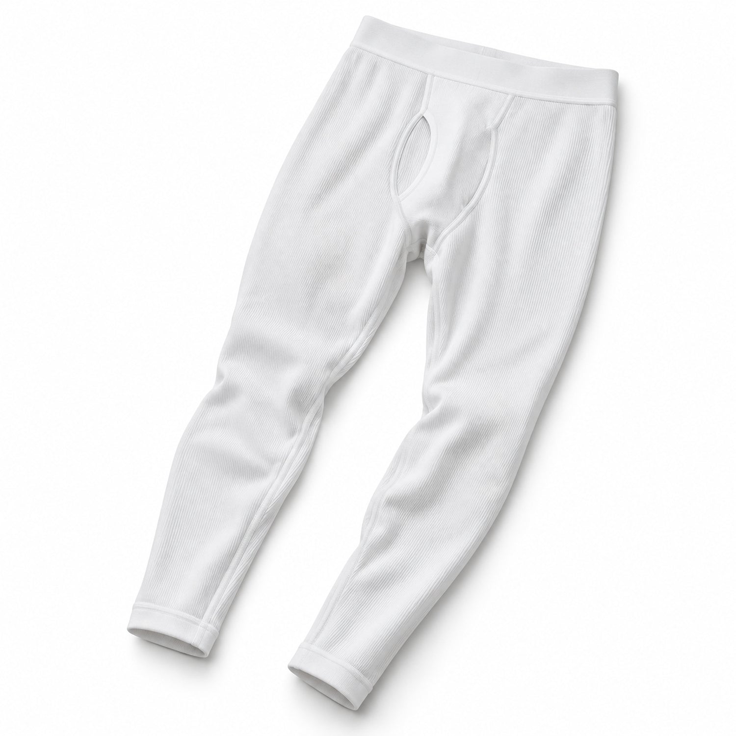 Men's White Compression Pants, Stretch Thermal Base Layer Leggings, Small to XL