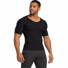 Men's Short-Sleeve Compression Shirt, Stretch Workout Base Layer, Small