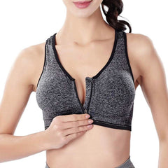3-Pack Front-Zip Sports Bras, Workout Support with Hook-and-Eye Closure