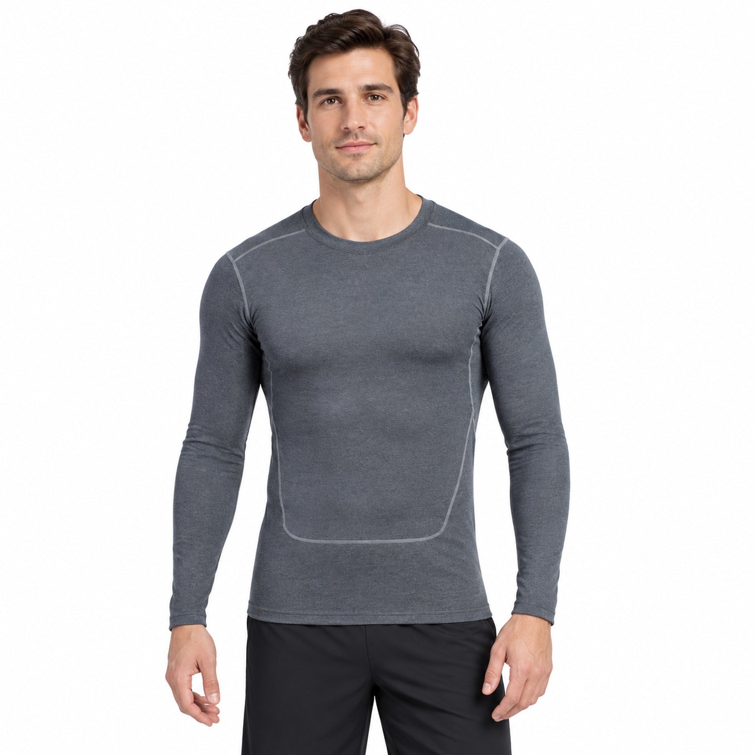 Men's Quick-Dry Long-Sleeve Workout Shirt, Stretch Activewear Top