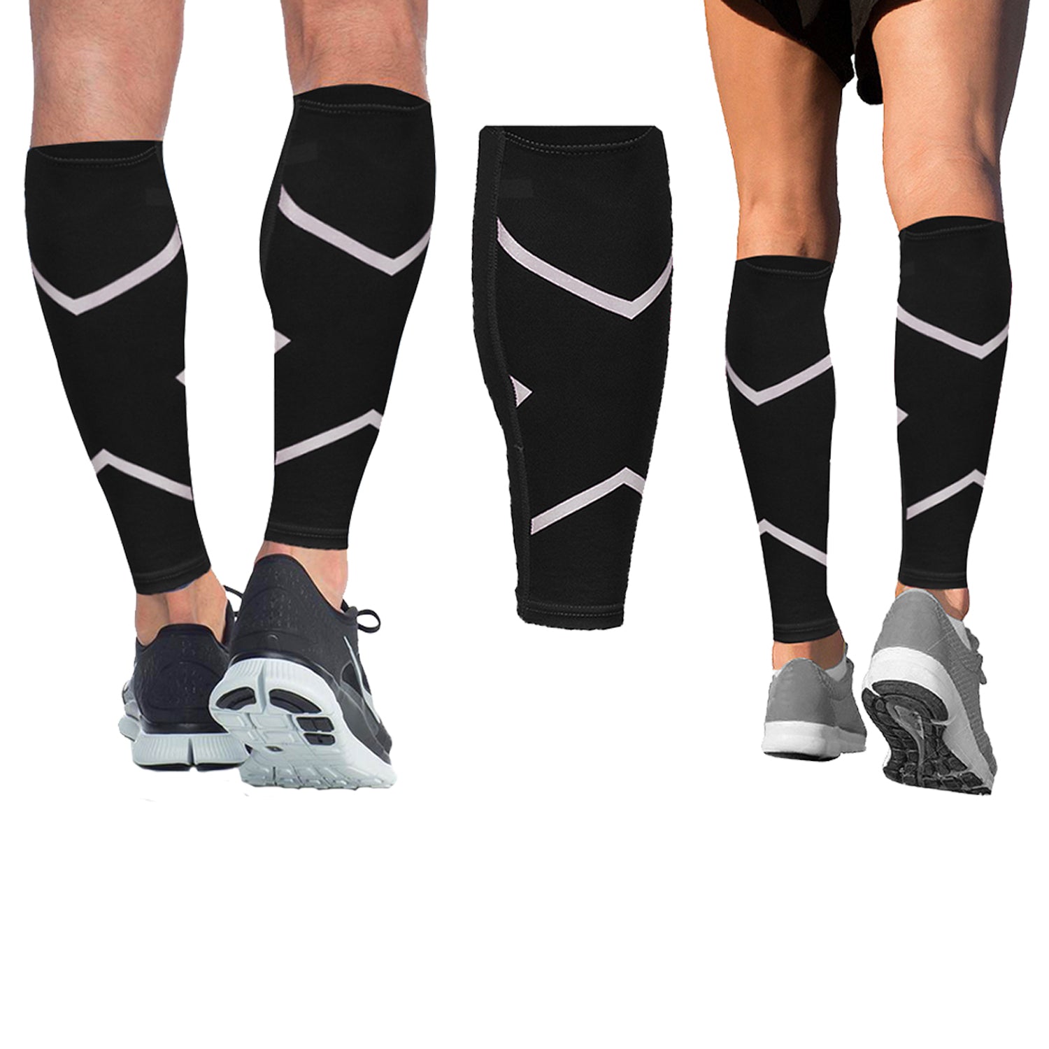 Calf Compression Sleeves for Men & Women, Quick-Dry Leg Support with Anti-Slip Grip, 1 Pair