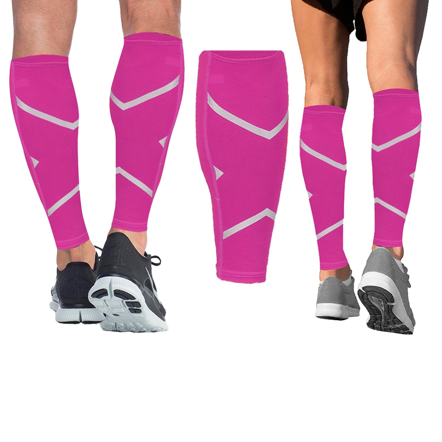 Calf Compression Sleeves for Men & Women, Quick-Dry Leg Support with Anti-Slip Grip, 1 Pair