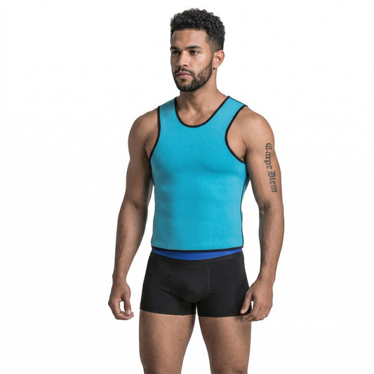 Men’s Compression Shirt Slimming Shapewear – Reversible Neoprene Workout Shirt for Tummy Control & Back Support – Athletic Body Shaper Tee for Gym & Daily Wear