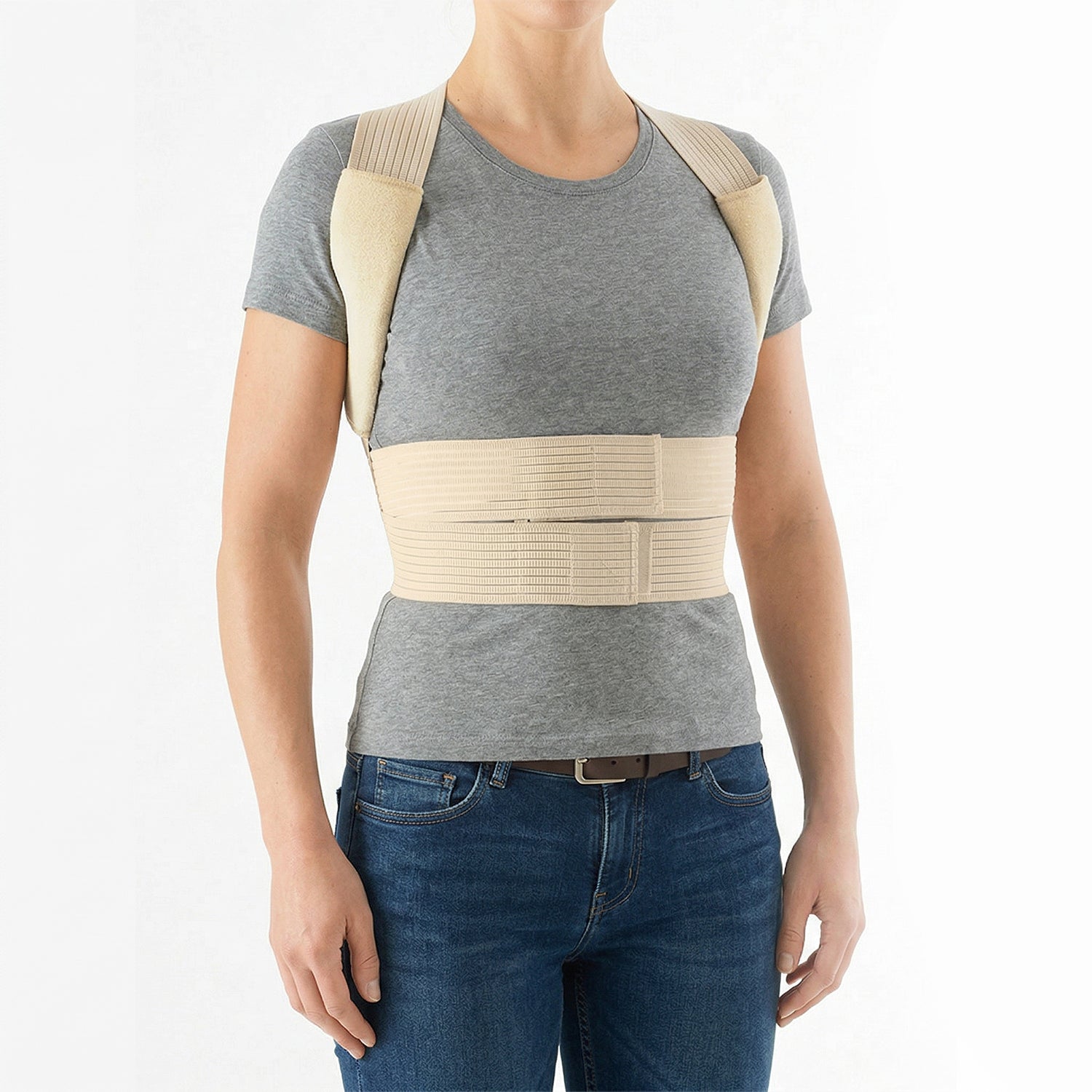 4-in-1 Adjustable Posture Corrector, Breathable Back & Shoulder Brace, Medium or Large