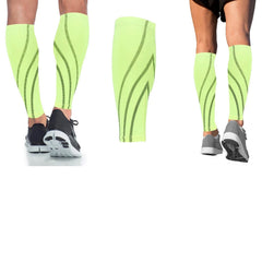 Calf Compression Sleeves, Breathable Non-Slip Leg Support, Red or Lime, 1 Pair