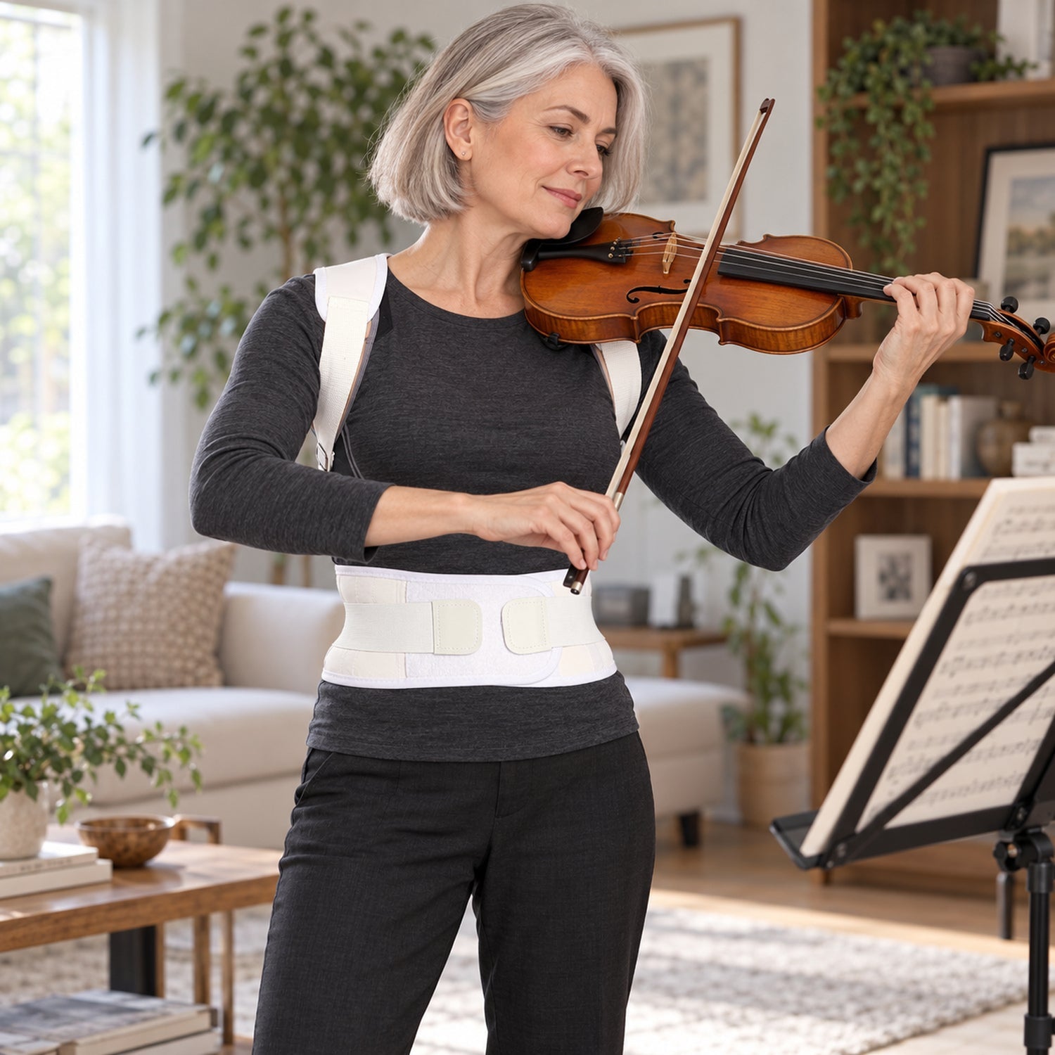 Adjustable Lower Back Support Brace, Double-Pull Compression Waist Belt