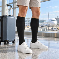 6-Pairs Women's Graduated Compression Trouser Socks – Anti-Fatigue Knee High Support Socks for Tired Legs, Travel, Work, Office, Standing & Sitting, Lightweight Business Casual Socks
