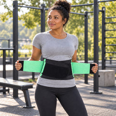 Double Compression Waist & Back Support Belt – Adjustable Neoprene Waist Trainer with Abdominal Compression, Lumbar Support & Velcro Closure for Workouts, Weightlifting & Everyday Wear