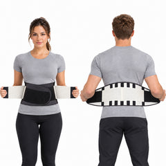 Double Compression Waist & Back Support Belt – Adjustable Neoprene Waist Trainer with Abdominal Compression, Lumbar Support & Velcro Closure for Workouts, Weightlifting & Everyday Wear