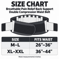 Double Compression Waist & Back Support Belt – Adjustable Neoprene Waist Trainer with Abdominal Compression, Lumbar Support & Velcro Closure for Workouts, Weightlifting & Everyday Wear