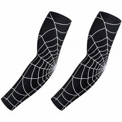 2-Pack Arm Compression Sleeves, Soft Stretch Sports Support, Black & White Design