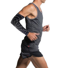 2-Pack Arm Compression Sleeves, Soft Stretch Sports Support, Black & White Design