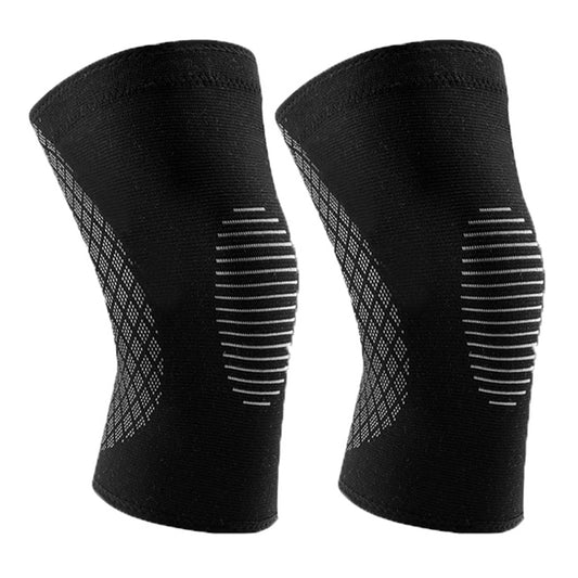Support & Recovery Knee Compression Sleeve (1 Pair) – Knee Brace with Gel Grip & Reinforced Straps – Anti-Slip Joint Support for Running, Gym & Daily Activity