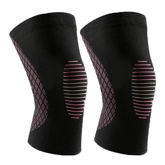 Support & Recovery Knee Compression Sleeve (1 Pair) – Knee Brace with Gel Grip & Reinforced Straps – Anti-Slip Joint Support for Running, Gym & Daily Activity