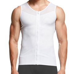 Men's Sleeveless Zip Front Shapewear Top