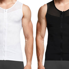 Men's Sleeveless Zip Front Shapewear Top