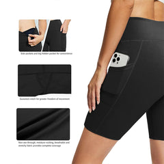 Women’s High Waisted Workout Shorts with Pockets – Quick Dry, Sweat-Wicking, 4-Way Stretch for Running, Yoga, Lifting, Chill Days & Athleisure Fits