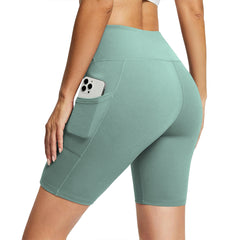 Women’s High Waisted Workout Shorts with Pockets – Quick Dry, Sweat-Wicking, 4-Way Stretch for Running, Yoga, Lifting, Chill Days & Athleisure Fits