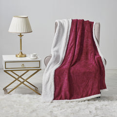 Ultra Soft Embossed Sherpa Throw Blanket – 50 x 60 Inch Microplush Fleece Blanket, Lightweight Warm Decorative Throw for Couch, Sofa & Bed, Machine Washable All-Season Blanket