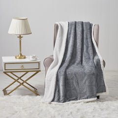 2-Pack Ultra Soft Embossed Sherpa Throw Blankets – 50 x 60 Inch Microplush Fleece Blankets, Lightweight Warm Decorative Throws for Couch, Sofa & Bed, Machine Washable All-Season Blankets