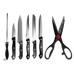 8-Piece: German Style Knife Set Cutting Board and Scissor