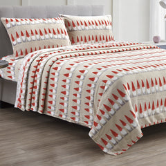 Gnome Santa Holiday Bed Sheet Set – Ultra-Soft 100% Brushed Polyester Christmas Bedding, Wrinkle-Resistant Breathable Sheet Set with Fitted Sheet, Festive All-Season Bedroom Décor