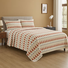 Gnome Santa Holiday Bed Sheet Set – Ultra-Soft 100% Brushed Polyester Christmas Bedding, Wrinkle-Resistant Breathable Sheet Set with Fitted Sheet, Festive All-Season Bedroom Décor