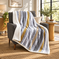 2-Pack Ultra Soft Microplush Sherpa Throw Blankets – 50 x 60 Inch Lightweight Fleece Blankets for Couch, Sofa & Bed, Warm Cozy Printed Decorative Throws, Machine Washable All-Season Blankets