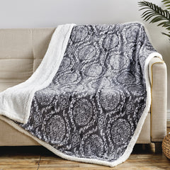 2-Pack Ultra Soft Microplush Sherpa Throw Blankets – 50 x 60 Inch Lightweight Fleece Blankets for Couch, Sofa & Bed, Warm Cozy Printed Decorative Throws, Machine Washable All-Season Blankets