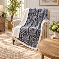 2-Pack Ultra Soft Microplush Sherpa Throw Blankets – 50 x 60 Inch Lightweight Fleece Blankets for Couch, Sofa & Bed, Warm Cozy Printed Decorative Throws, Machine Washable All-Season Blankets