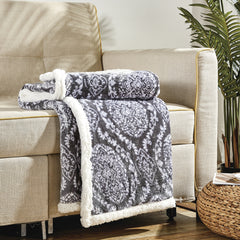 Ultra Soft Microplush Sherpa Throw Blanket – 50 x 60 Inch Lightweight Fleece Blanket for Couch, Sofa & Bed, Warm Cozy Printed Decorative Throw, Machine Washable All-Season Blanket