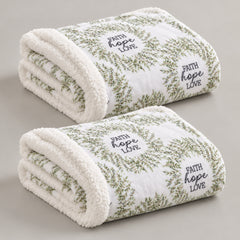 2-Pack Ultra Soft Microplush Sherpa Throw Blankets – 50 x 60 Inch Lightweight Fleece Blankets for Couch, Sofa & Bed, Warm Cozy Printed Decorative Throws, Machine Washable All-Season Blankets