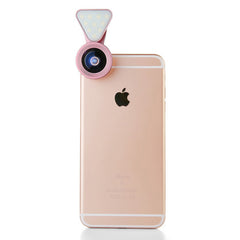 3-in-1 Phone Camera Lens Kit with 10 LED Selfie Light – Wide Angle 0.4X–0.6X + 15X Macro Lens – Universal Clip-On Smartphone Lens Set for Travel