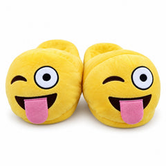 Plush Emoji Slippers, Soft Novelty House Slippers for Cozy Days