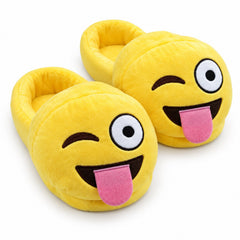 Plush Emoji Slippers, Soft Novelty House Slippers for Cozy Days