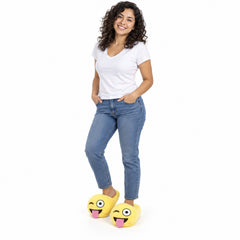Plush Emoji Slippers, Soft Novelty House Slippers for Cozy Days