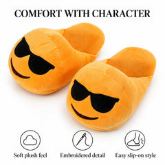 Plush Emoji Slippers, Soft Novelty House Slippers for Cozy Days