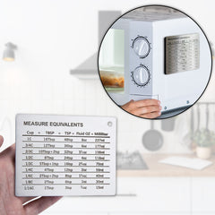 Stainless Steel Measurement Conversion Chart with Strong Magnet For Cups, Tablespoons, Teaspoons, Fluid Oz and Milliliters Conversions (1-Pack or 2-Pack)
