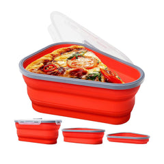 Collapsible Adjustable The Perfect Reusable Pizza Storage Container with 5 Microwavable Serving Trays (1-Pack or 2-Pack)
