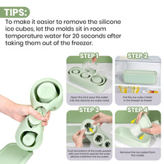 Silicone Cylinder Ice Mold Cube Tray for Tumbler Cup Mug 30Oz-40Oz, 3 Sections with Lid, Easy Fill and Release Ice Maker for Drinks, Water