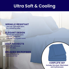 Egyptian Softness Ultra Soft Cooling 2200 Series Double-Brushed Deep Pocket Microfiber 6 Piece  Bed Sheets Set