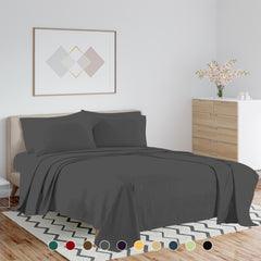 1800 TC Series Double Brushed Bamboo Blend Queen Dark Colors Bed Sheet Set