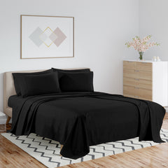 1800 TC Series Double Brushed Bamboo Blend Queen Dark Colors Bed Sheet Set