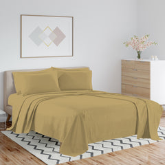 1800 TC Series Double Brushed Bamboo Blend Queen Light Colors Bed Sheet Set