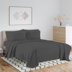 1800 TC Series Double Brushed Bamboo Blend Queen Dark Colors Bed Sheet Set