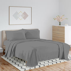 1800 TC Series Double Brushed Bamboo Blend Queen Light Colors Bed Sheet Set