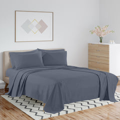 1800 TC Series Double Brushed Bamboo Blend Queen Light Colors Bed Sheet Set